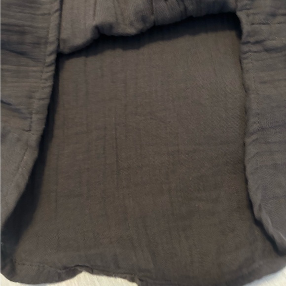 Kensie brown Button-Up cropped tie front top SZ L NWT long sleeve 100% cotton - Picture 13 of 16